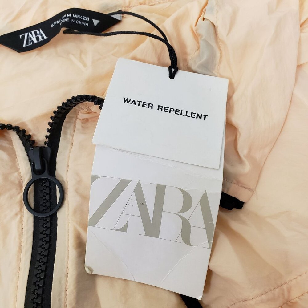 Zara Womens Water Repellent Hoodie Jacket Size Medium Lightweight - Picture 5 of 10